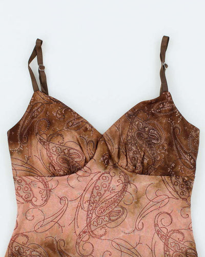 Vintage Y2k 00s Le Chateau Glitter Asymmetric Hem Cami - S