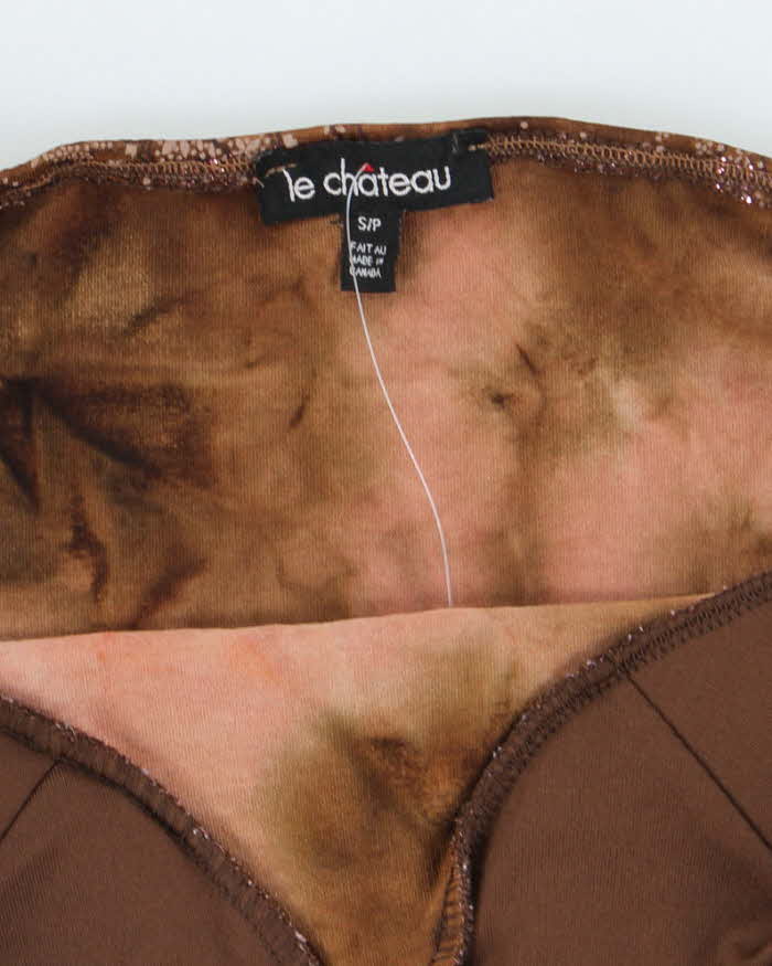 Vintage Y2k 00s Le Chateau Glitter Asymmetric Hem Cami - S