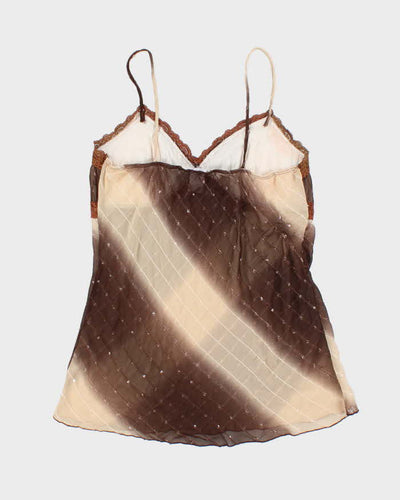 Vintage Y2k 00s Suzy Sequin Sheer Cami - M