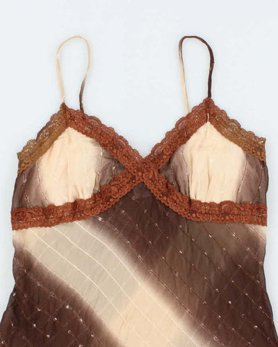Vintage Y2k 00s Suzy Sequin Sheer Cami - M