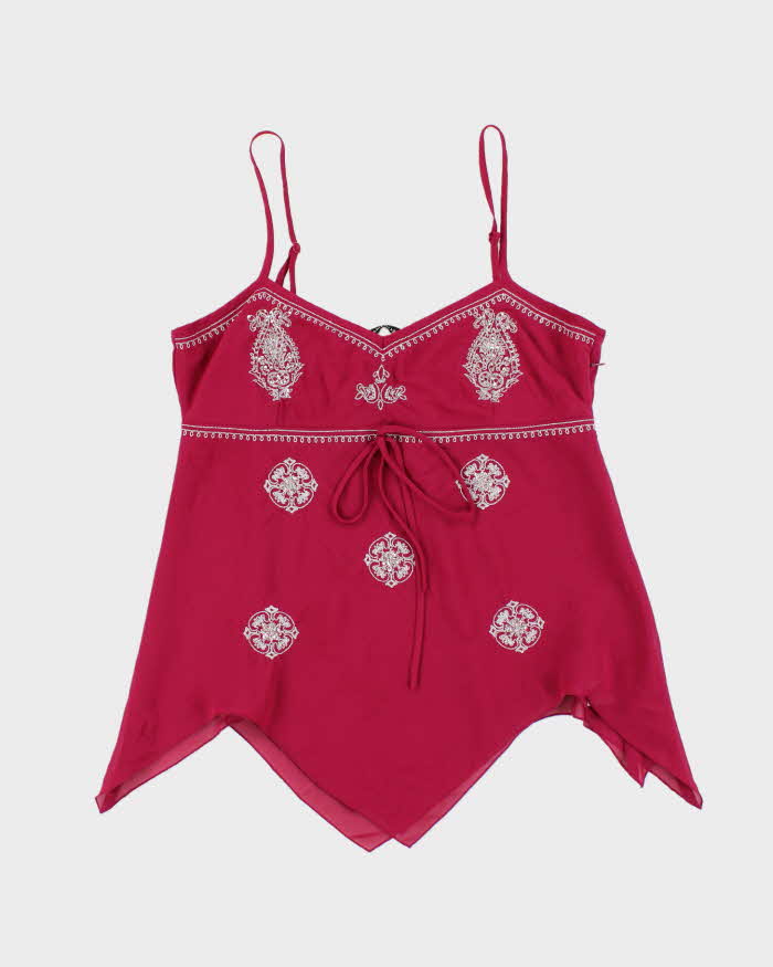Vintage Y2k 00s Mariposa Handkerchief Hem Cami - M