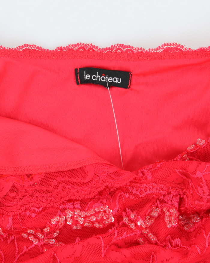 Vintage Y2k 00s Le Chateau  Lace Beaded Cami - S