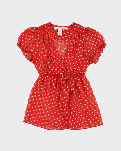 Vintage 00s Max Studio Polka dot Sheer Blouse - S