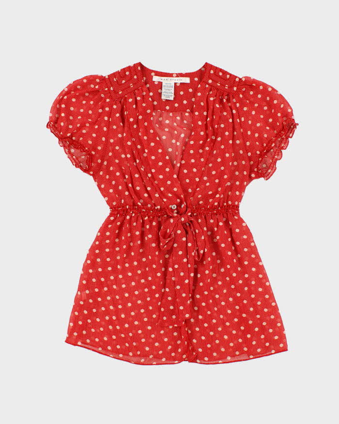 Vintage 00s Max Studio Polka dot Sheer Blouse - S