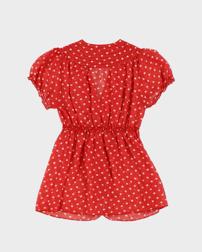 Vintage 00s Max Studio Polka dot Sheer Blouse - S