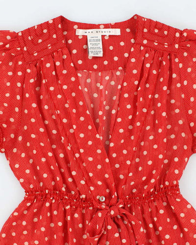 Vintage 00s Max Studio Polka dot Sheer Blouse - S