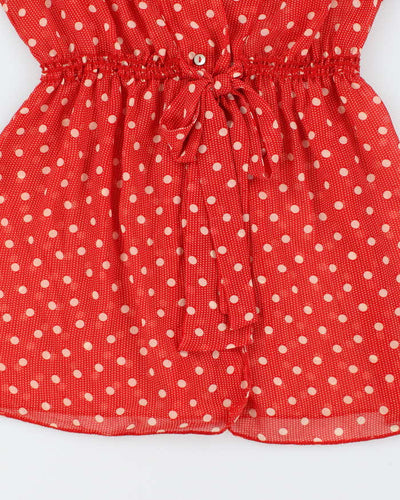 Vintage 00s Max Studio Polka dot Sheer Blouse - S