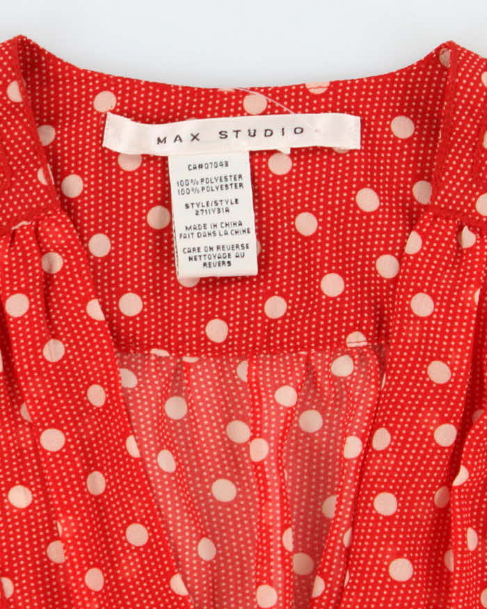 Vintage 00s Max Studio Polka dot Sheer Blouse - S