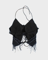 Vintage Y2k 00s Butterfly Beaded Backless Top - XS