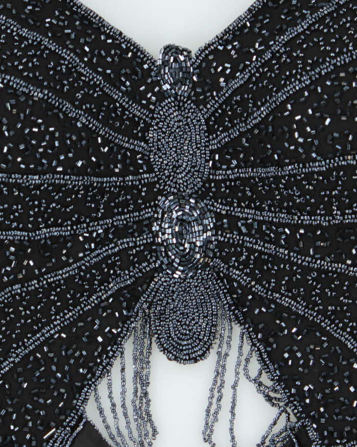 Vintage Y2k 00s Butterfly Beaded Backless Top - XS
