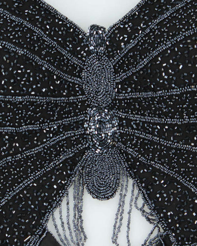 Vintage Y2k 00s Butterfly Beaded Backless Top - XS