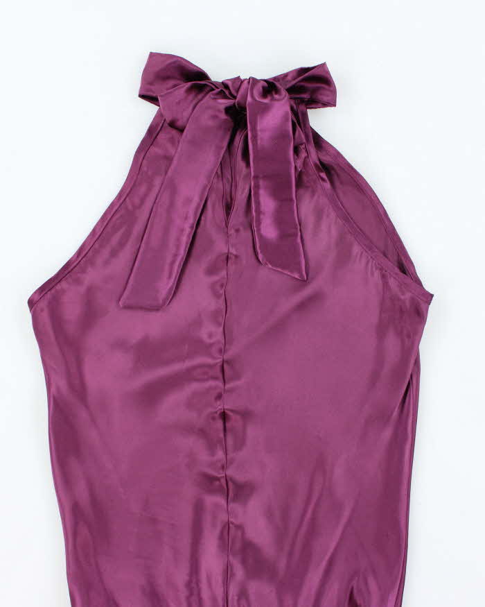 Vintage Y2k 00s Matri Satin High Neck Tie Top - S