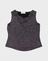 Vintage 90s Ronni Nicole Sparkly Cowl Neck Top - L