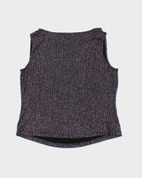 Vintage 90s Ronni Nicole Sparkly Cowl Neck Top - L