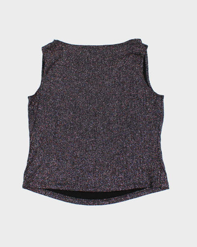 Vintage 90s Ronni Nicole Sparkly Cowl Neck Top - L