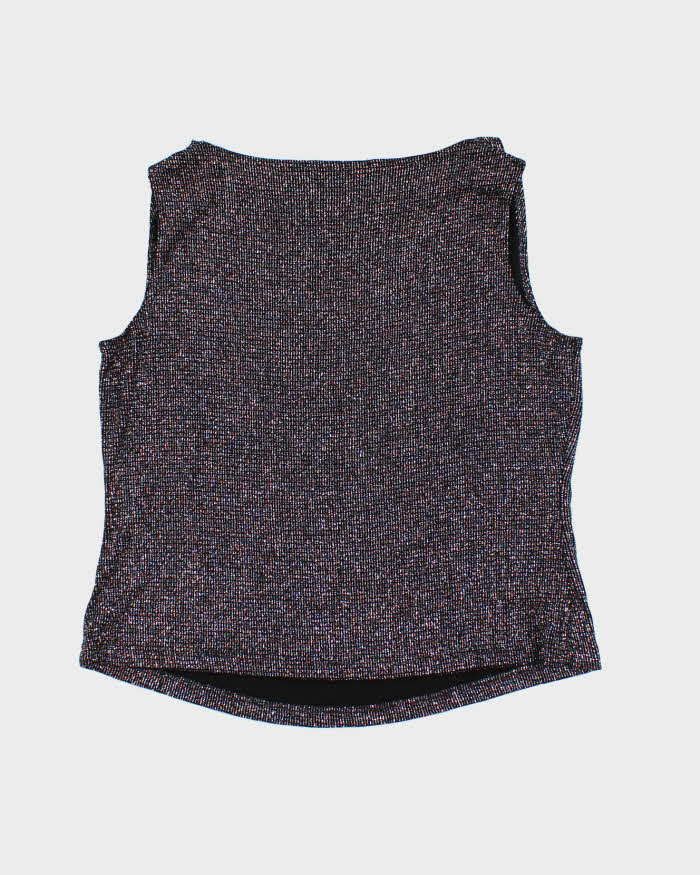 Vintage 90s Ronni Nicole Sparkly Cowl Neck Top - L