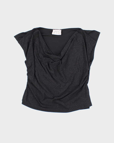 Vintage 90s Rio Collection Sparkly Cowl Neck Top - S