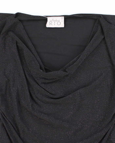 Vintage 90s Rio Collection Sparkly Cowl Neck Top - S