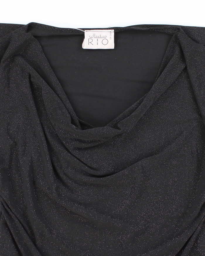 Vintage 90s Rio Collection Sparkly Cowl Neck Top - S