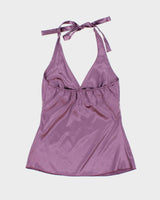 Vintage Y2k 00s Le Chateau Satin Halter Neck Top - XS