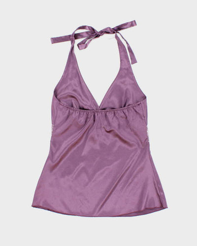 Vintage Y2k 00s Le Chateau Satin Halter Neck Top - XS