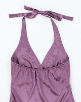 Vintage Y2k 00s Le Chateau Satin Halter Neck Top - XS