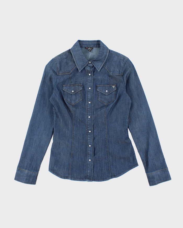 Vintage Y2k 00s Guess Lightweight Denim Blouse - S