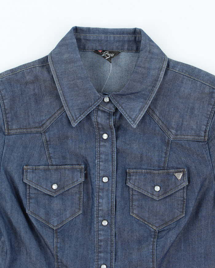 Vintage Y2k 00s Guess Lightweight Denim Blouse - S