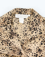 Vintage 90s Silk Essentials Leopard Print Blouse - L
