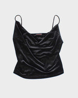 Vintage Y2k 00s Ralph Lauren Velvet Sparkly Cowl Neck Cami - M