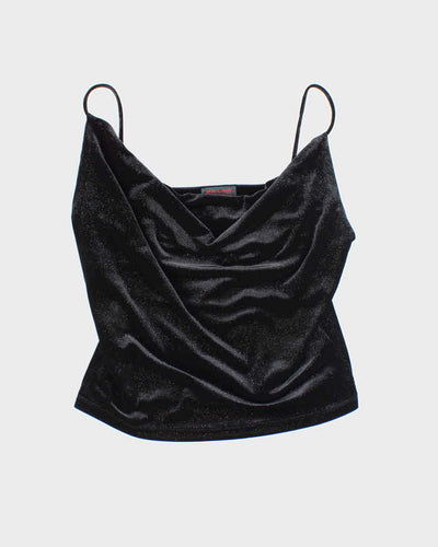 Vintage Y2k 00s Ralph Lauren Velvet Sparkly Cowl Neck Cami - M