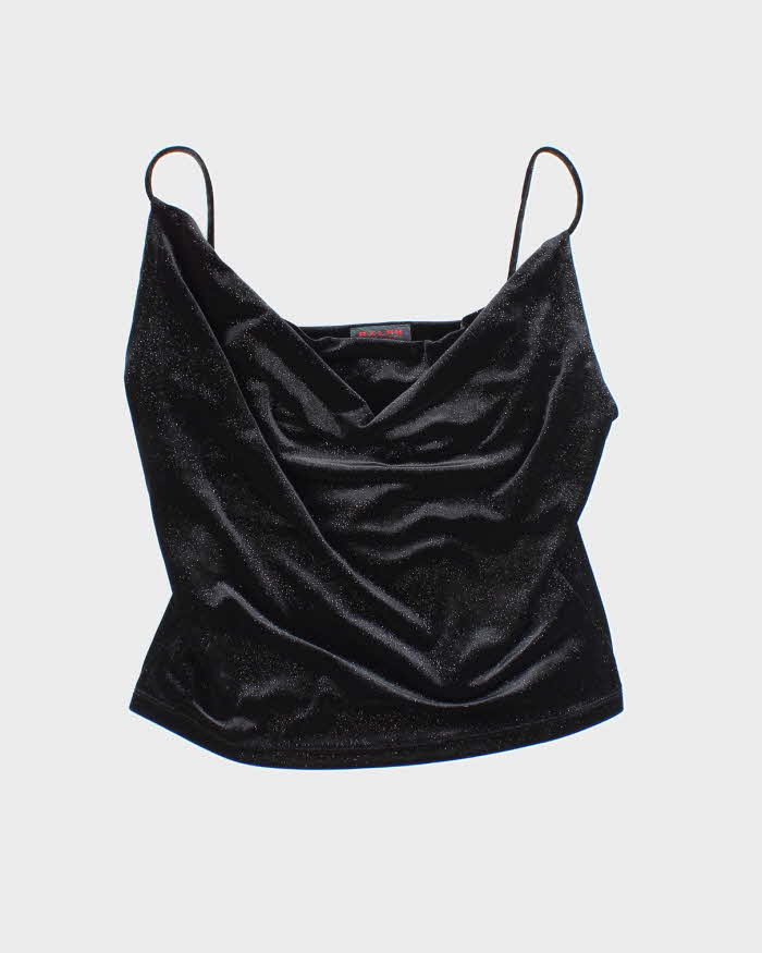 Vintage Y2k 00s Ralph Lauren Velvet Sparkly Cowl Neck Cami - M