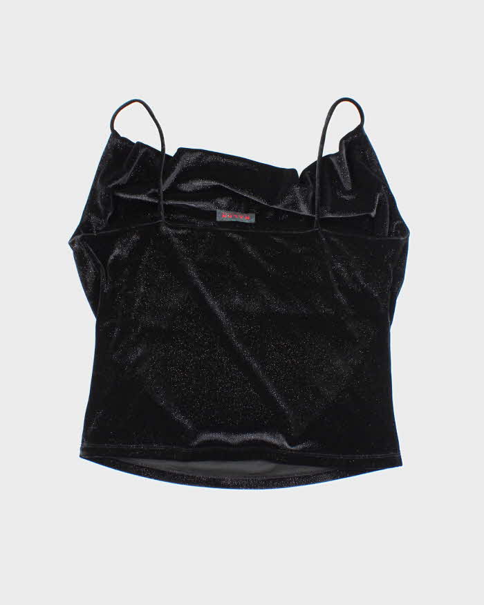 Vintage Y2k 00s Ralph Lauren Velvet Sparkly Cowl Neck Cami - M