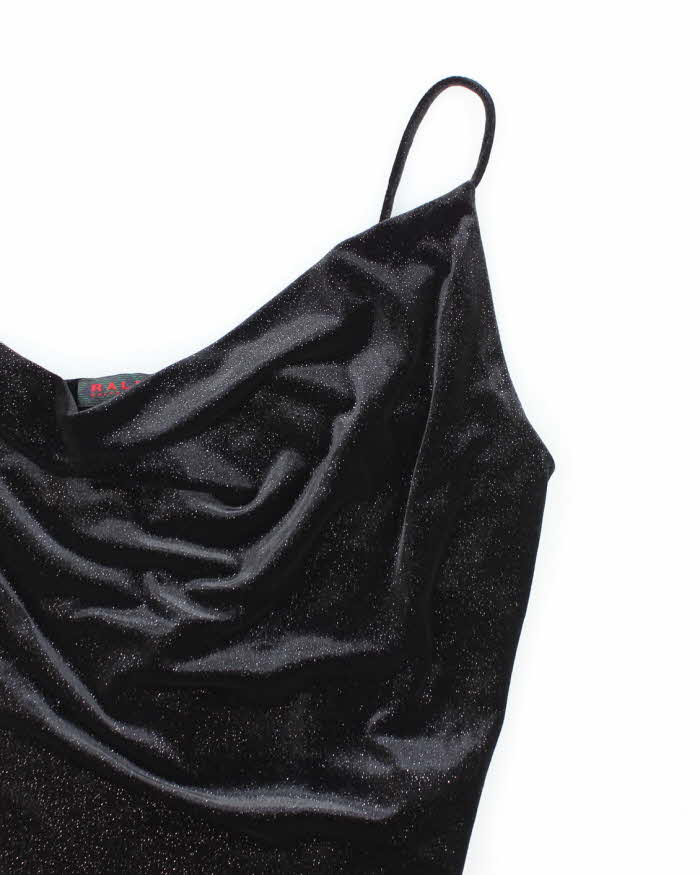 Vintage Y2k 00s Ralph Lauren Velvet Sparkly Cowl Neck Cami - M