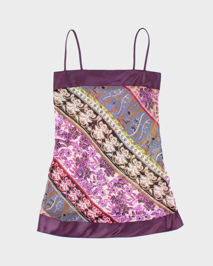 Vintage Y2k 00s FWR Mesh &amp; Satin Cami - XS