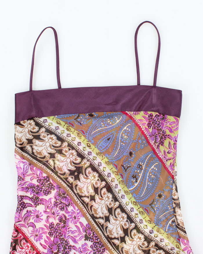 Vintage Y2k 00s FWR Mesh &amp; Satin Cami - XS