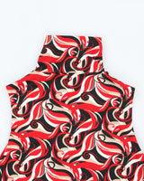 Vintage 90s Mixit Swirl Pattern High Neck Top - S