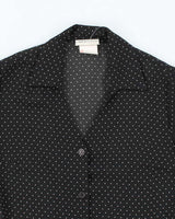 Vintage 90s Laura Polka Dot Mesh Blouse - M