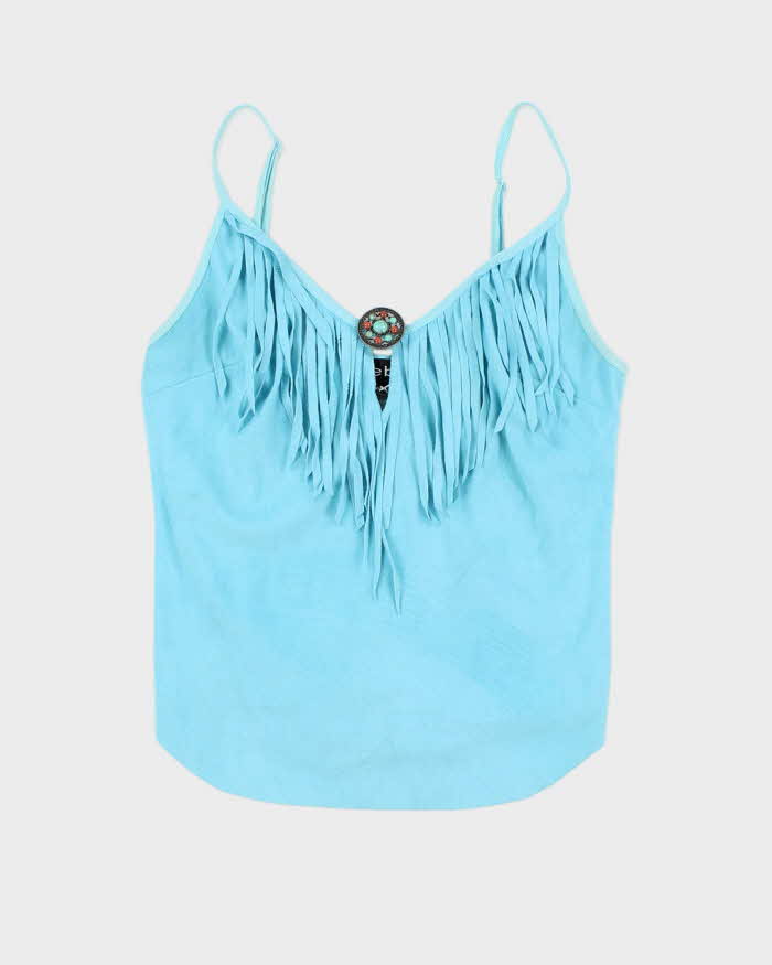 Vintage Y2k 00s Bebe Faux Suede Fringe Cami - XS