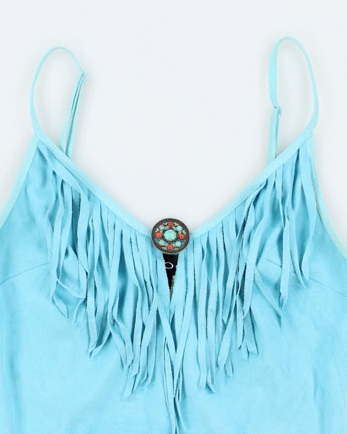 Vintage Y2k 00s Bebe Faux Suede Fringe Cami - XS