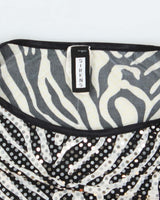 Vintage Y2k 00s Sirens Zebra Print Sequin Top  - S