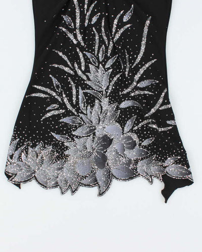 Vintage Y2k 00s FD Beaded Glitter Halterneck Top - XS