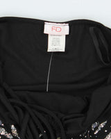 Vintage Y2k 00s FD Beaded Glitter Halterneck Top - XS