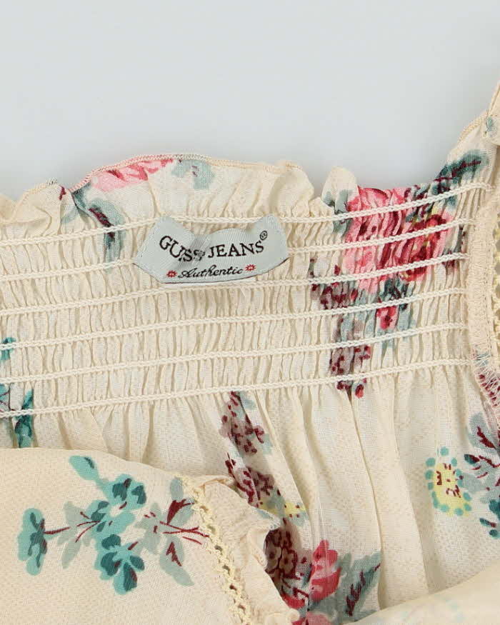 Vintage Y2k 00s Guess Mesh Floral Cami - M