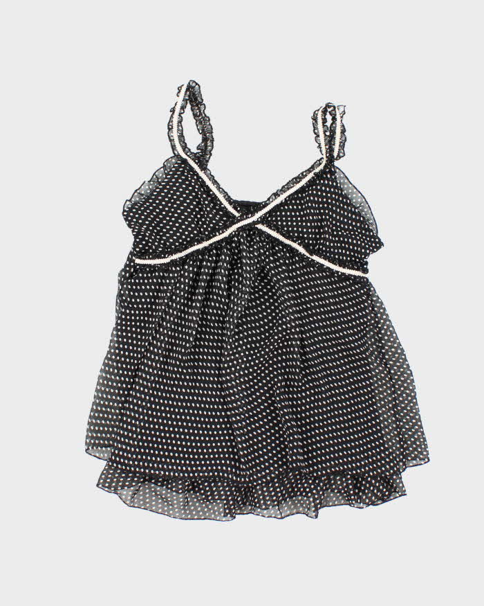 Vintage Y2k 00s Polka Dot Mesh Cami - S
