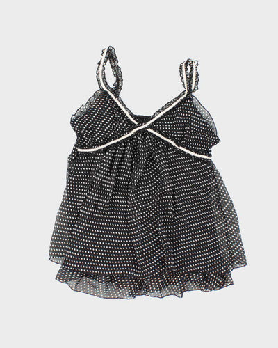 Vintage Y2k 00s Polka Dot Mesh Cami - S