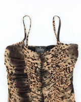 Vintage Y2k 00s Artex Leopard Ruched Cami - XS