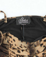 Vintage Y2k 00s Artex Leopard Ruched Cami - XS