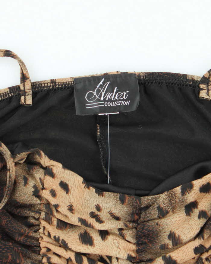 Vintage Y2k 00s Artex Leopard Ruched Cami - XS