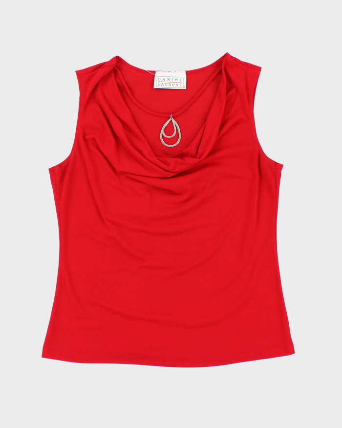 Vintage Y2k 00s Daniel Laurent Cowl Neck Charm Top - M